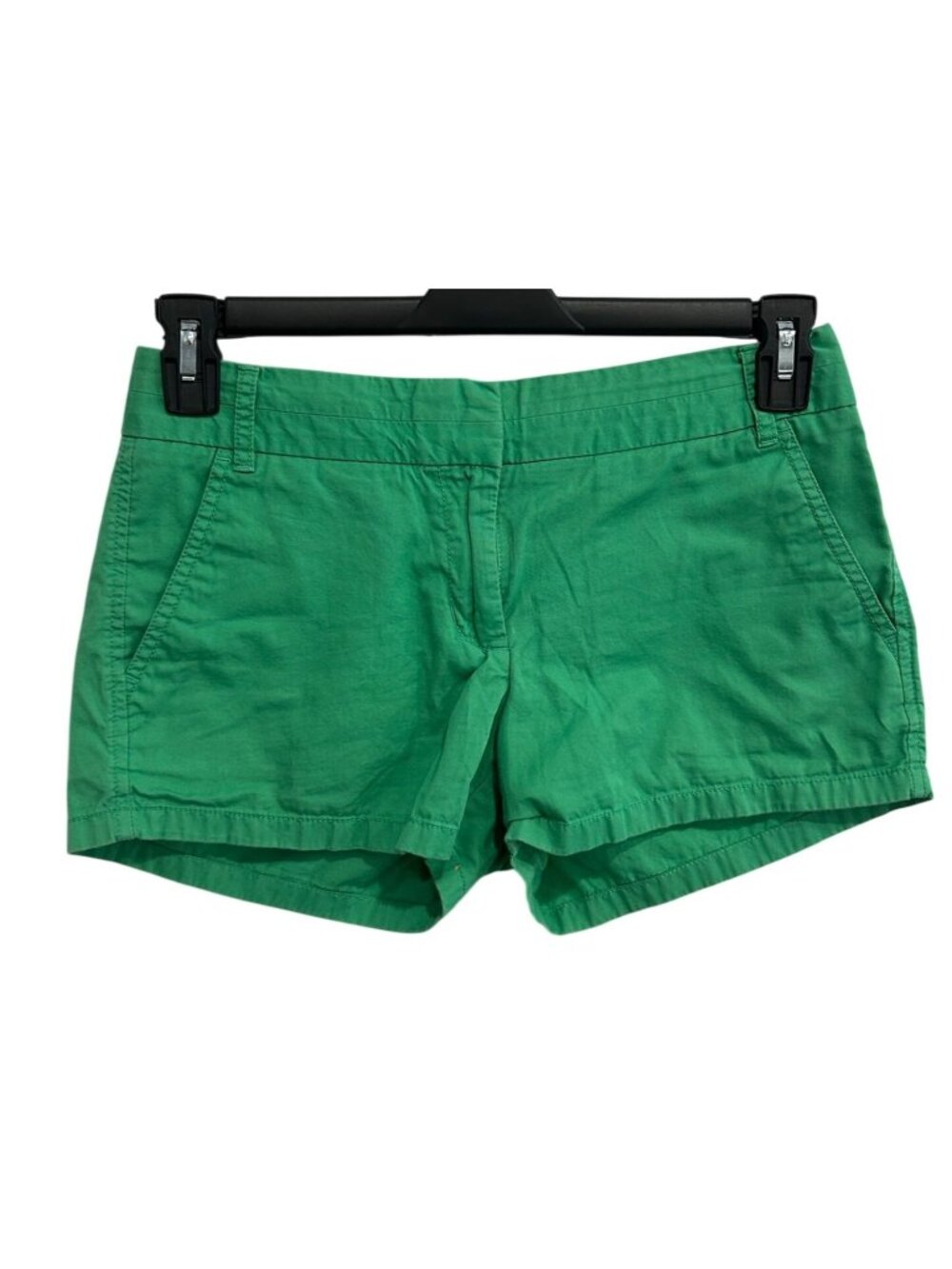 J.Crew 0 Green Cotton Broken-In Chino Shorts Summer Wear Preppy Clean Girl